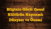 Bilginin Gücü: Genel Kültürün Kapsamlı Dünyası ve Önemi