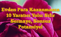 Evden Para Kazanmanın 10 Yaratıcı Yolu: Sıfır Sermaye, Sonsuz Potansiyel