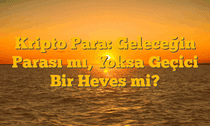 Kripto Para: Geleceğin Parası mı, Yoksa Geçici Bir Heves mi?