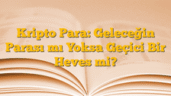 Kripto Para: Geleceğin Parası mı Yoksa Geçici Bir Heves mi?