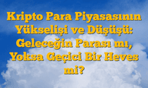 Kripto Para Piyasasının Yükselişi ve Düşüşü: Geleceğin Parası mı, Yoksa Geçici Bir Heves mi?