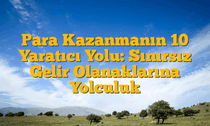 Para Kazanmanın 10 Yaratıcı Yolu: Sınırsız Gelir Olanaklarına Yolculuk