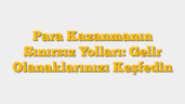 Para Kazanmanın Sınırsız Yolları: Gelir Olanaklarınızı Keşfedin