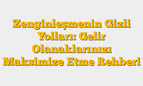Zenginleşmenin Gizli Yolları: Gelir Olanaklarınızı Maksimize Etme Rehberi