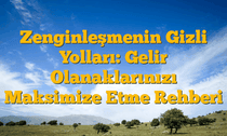 Zenginleşmenin Gizli Yolları: Gelir Olanaklarınızı Maksimize Etme Rehberi