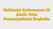 Gelirinizi Arttırmanın 10 Akıllı Yolu: Potansiyelinizi Keşfedin
