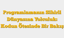 Programlamanın Sihirli Dünyasına Yolculuk: Kodun Ötesinde Bir Bakış
