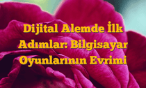 Dijital Alemde İlk Adımlar: Bilgisayar Oyunlarının Evrimi