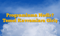 Programlama Nedir? Temel Kavramlara Giriş
