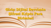Giriş: Dijital Devrimin Şifresi Kripto Para Birimleri
