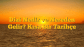 Dizi Nedir ve Nereden Gelir? Kısa Bir Tarihçe